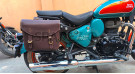 For Royal Enfield Goan Classic 350 Leather Pannier Rusty Brown Bags With Mounting - SPAREZO For Royal Enfield Goan Classic 350 Leather Pannier Rusty Brown Bags With Mounting - SPAREZO